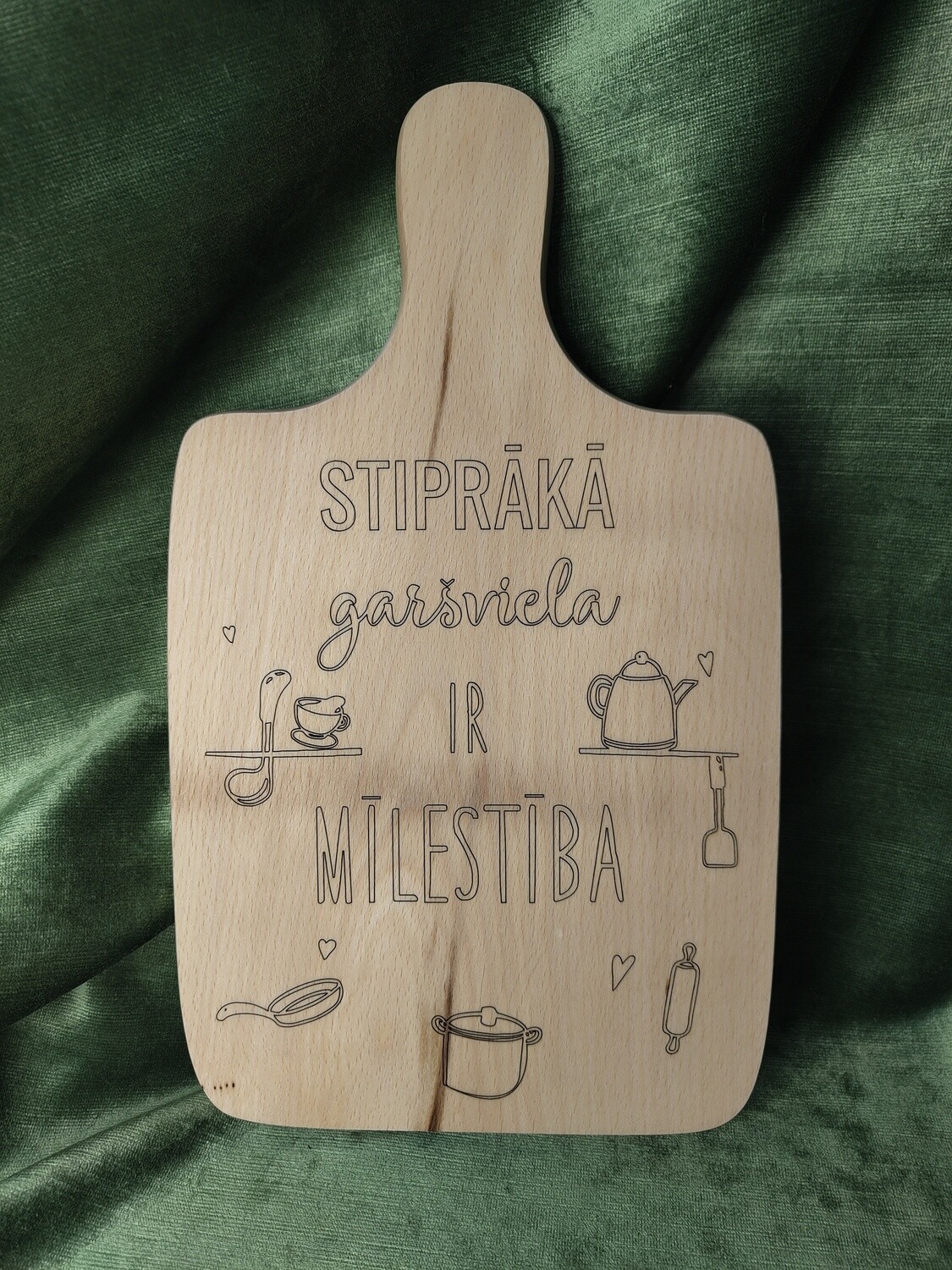 Virtuves dēlis 34x19,5 &quot;Stiprākā garšviela ir mīlestība&quot;