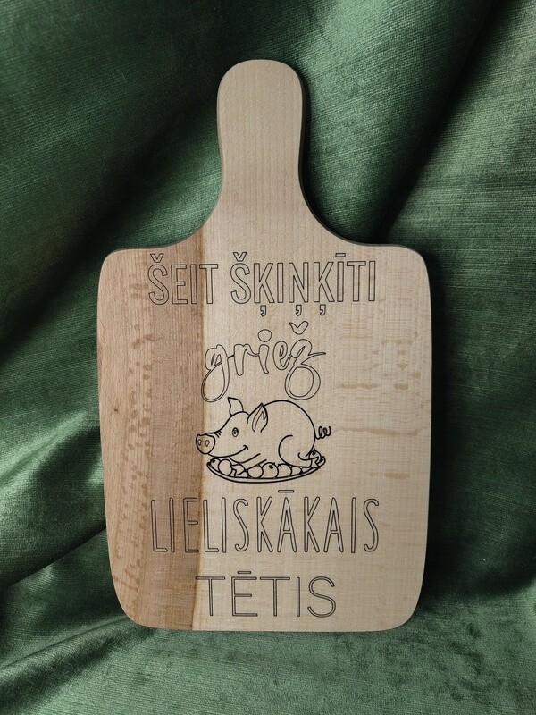 Virtuves dēlis 34x19,5 &quot;Šeit šķiņķīti griež lieliskākais tētis&quot;