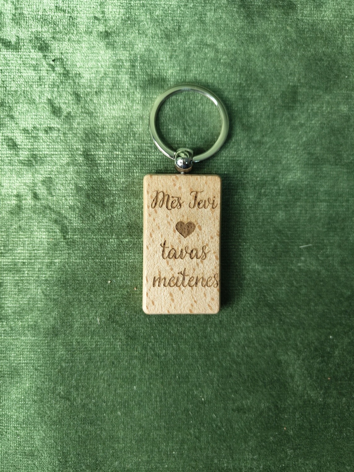 Taisnstūrveida atslēgu piekariņš &quot;Mēs tevi ♥ tavas meitenes&quot;