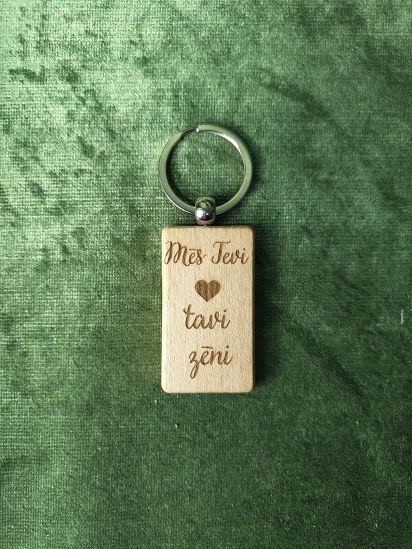 Taisnstūrveida atslēgu piekariņš &quot;Mēs tevi ♥ tavi zēni&quot;