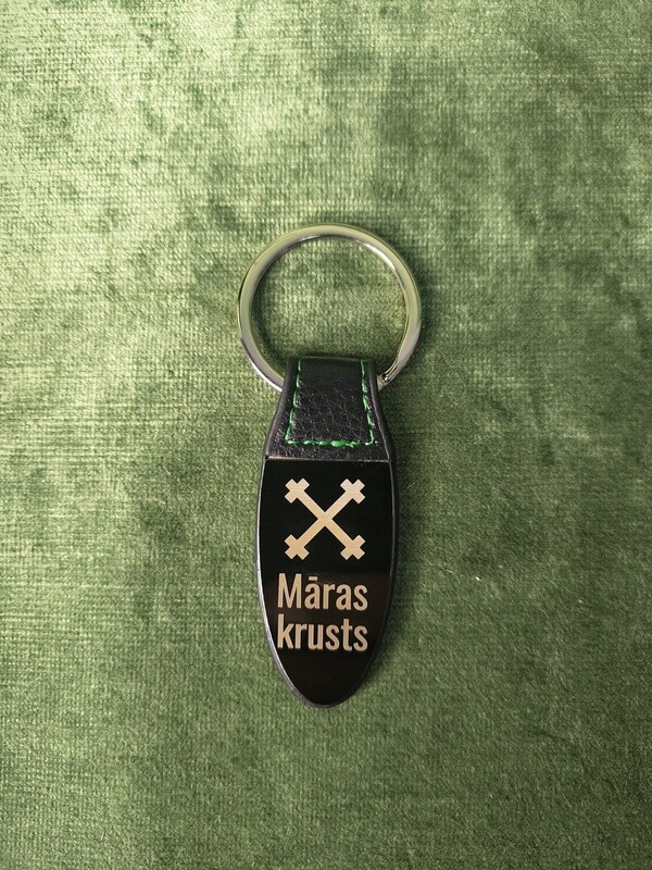 Metāla atslēgu piekariņš ar gravējumu &quot;Māras krusts&quot;