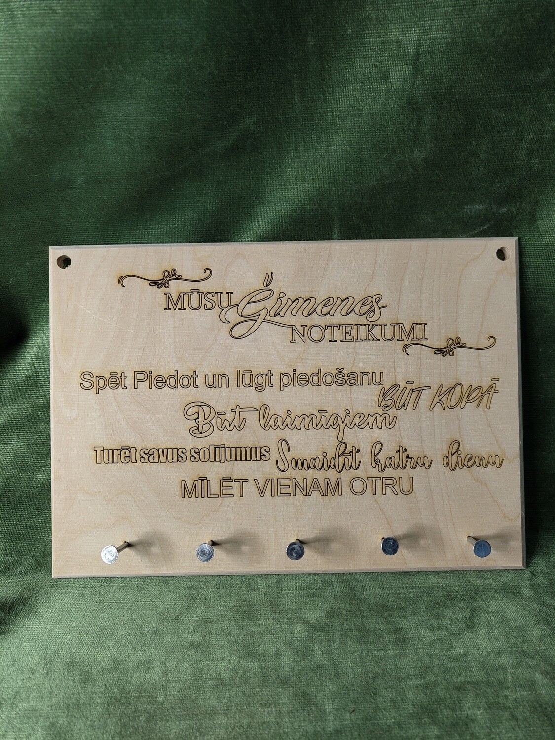 Atslēgu turētājs &quot;Mūsu ģimenes noteikumi&quot;