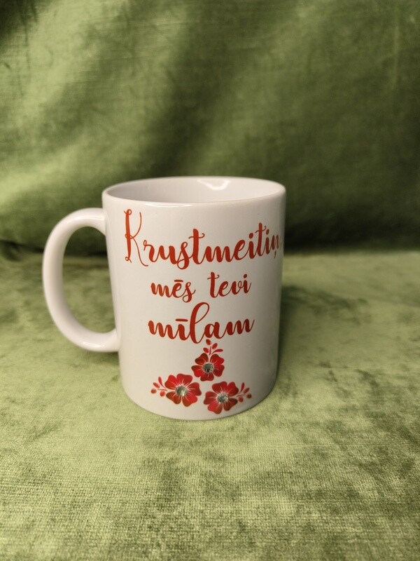 Krūze ar kristāliem &quot;Krustmeitiņ, mēs tevi mīlam&quot;