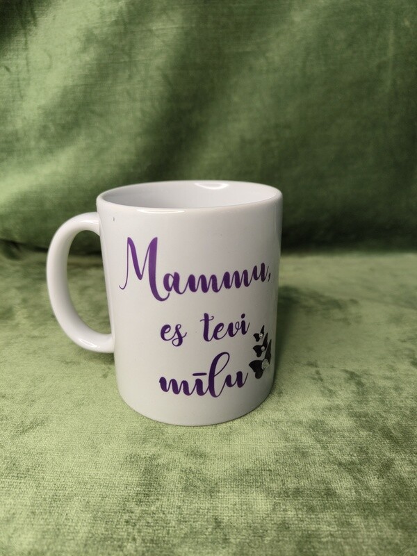 Krūze ar kristāliem &quot;Mammu, es tevi mīlu&quot;