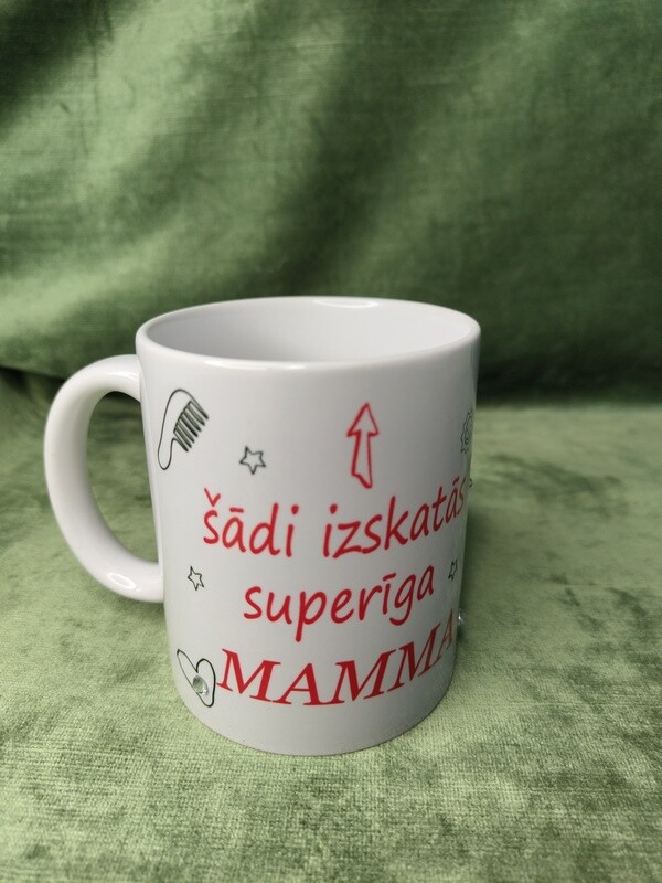 Krūze ar kristāliem &quot;Šādi izskatās superīga mamma&quot;