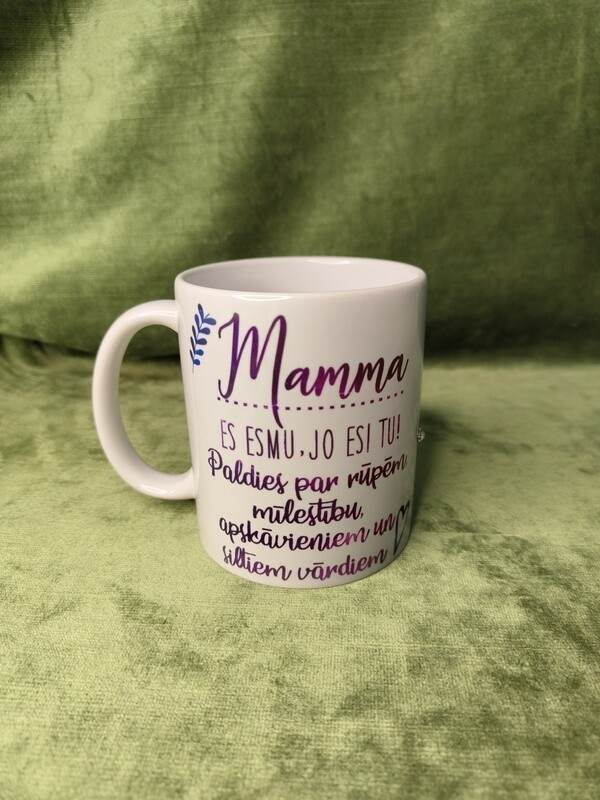 Krūze ar kristāliem &quot;Mamma. Paldies, ka tu esi!&quot;