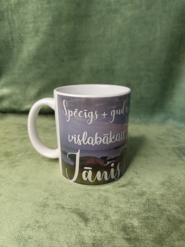 Krūze &quot;Spēcīgs + gudrs = vislabākais Jānis&quot;