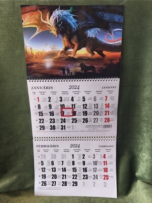 Sienas kalendārs ar 2 spirālēm "2024 g. Pūķis #3"