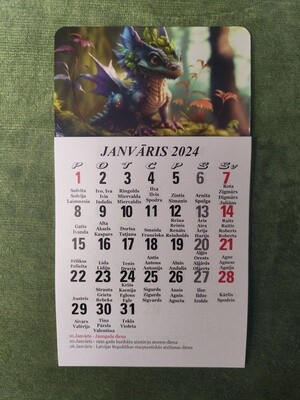 Kalendārs ar magnētu "2024 g. Pūķis #6"