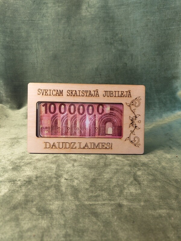 Koka aploksne &quot;Sveicam skaistajā jubilejā. Daudz laimes!&quot;