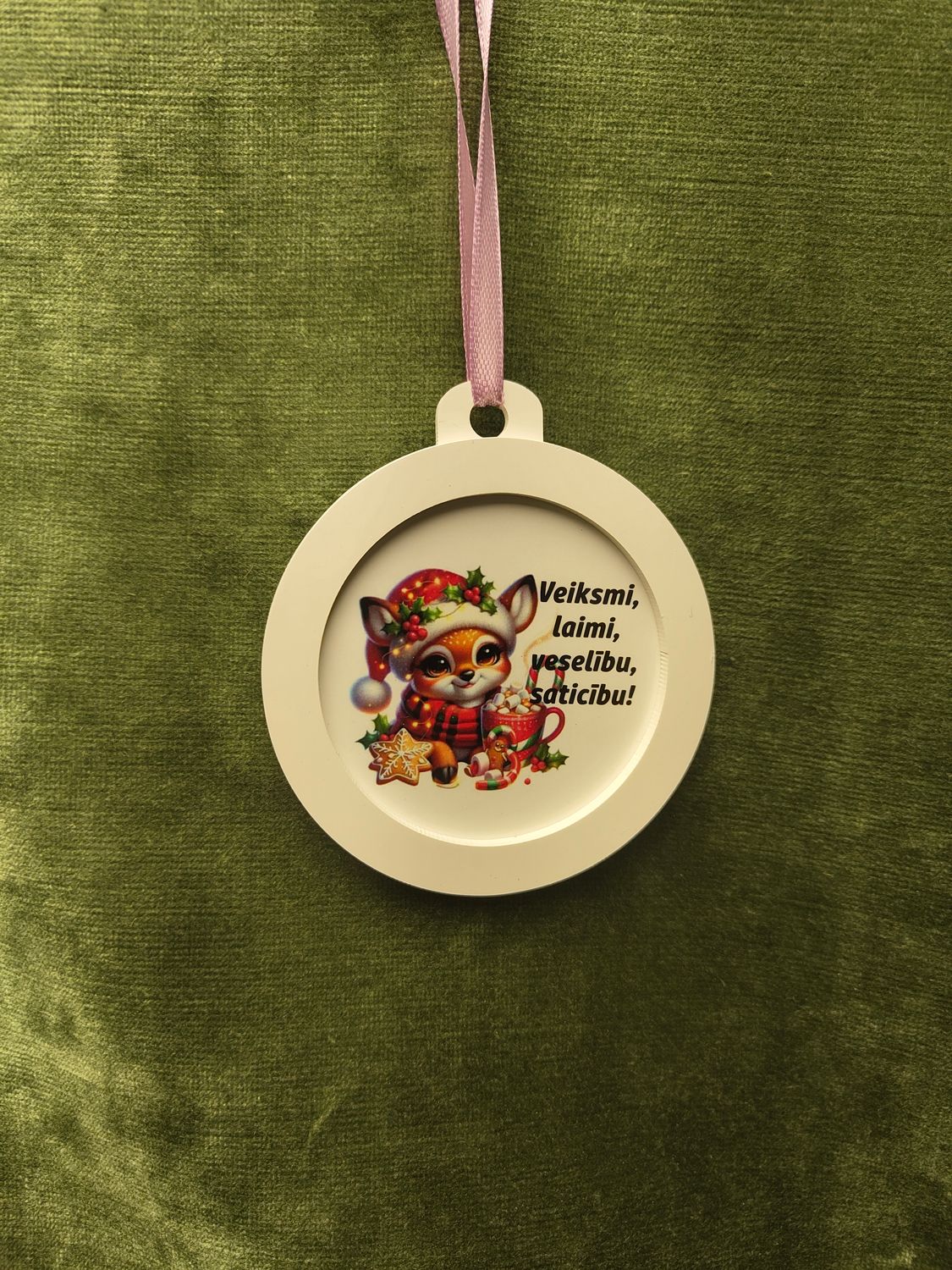 Akrila eglisu rotajums &quot;Veiksmi, laimi, veselību, saticību!&quot; (2 varianti), Variants: 1