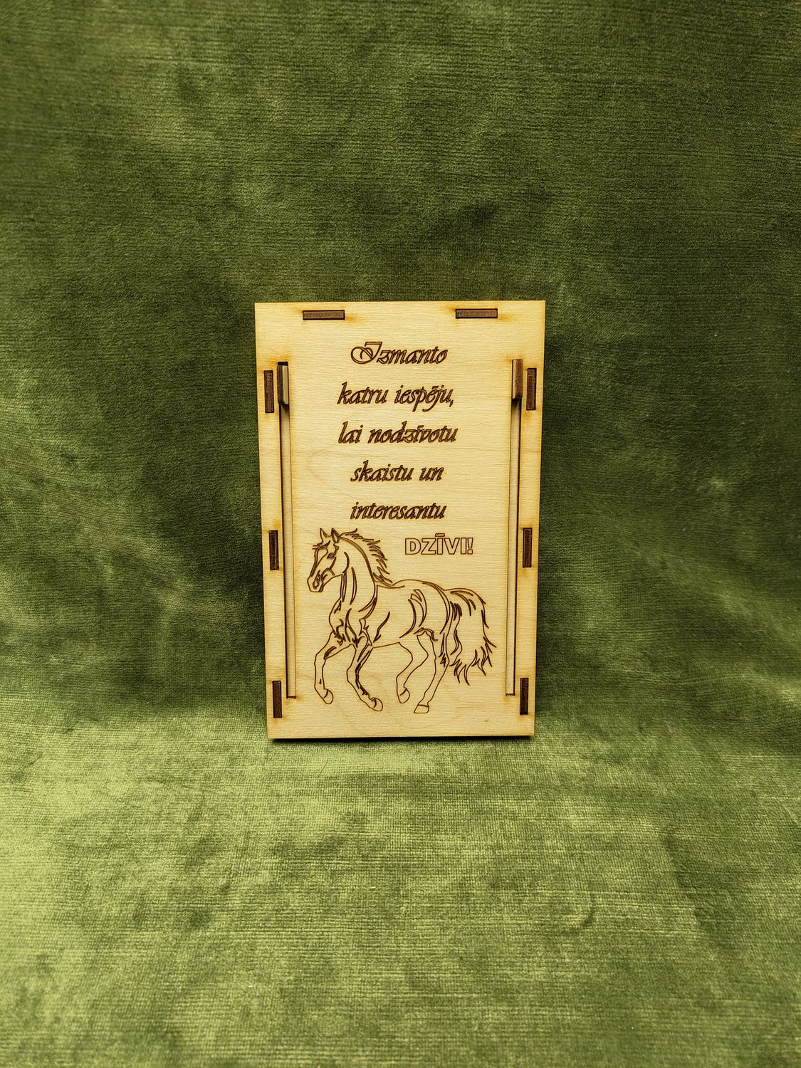 Naudas kaste - izvelkama konverte &quot;Izmanto katru iespēju, lai nodzīvotu skaistu un interesantu dzīvi!&quot;