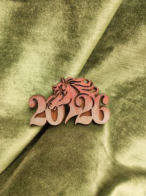 Koka magnēts 2026 Zirgs 2D krāsots