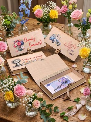 Koka kastīte krāsaina