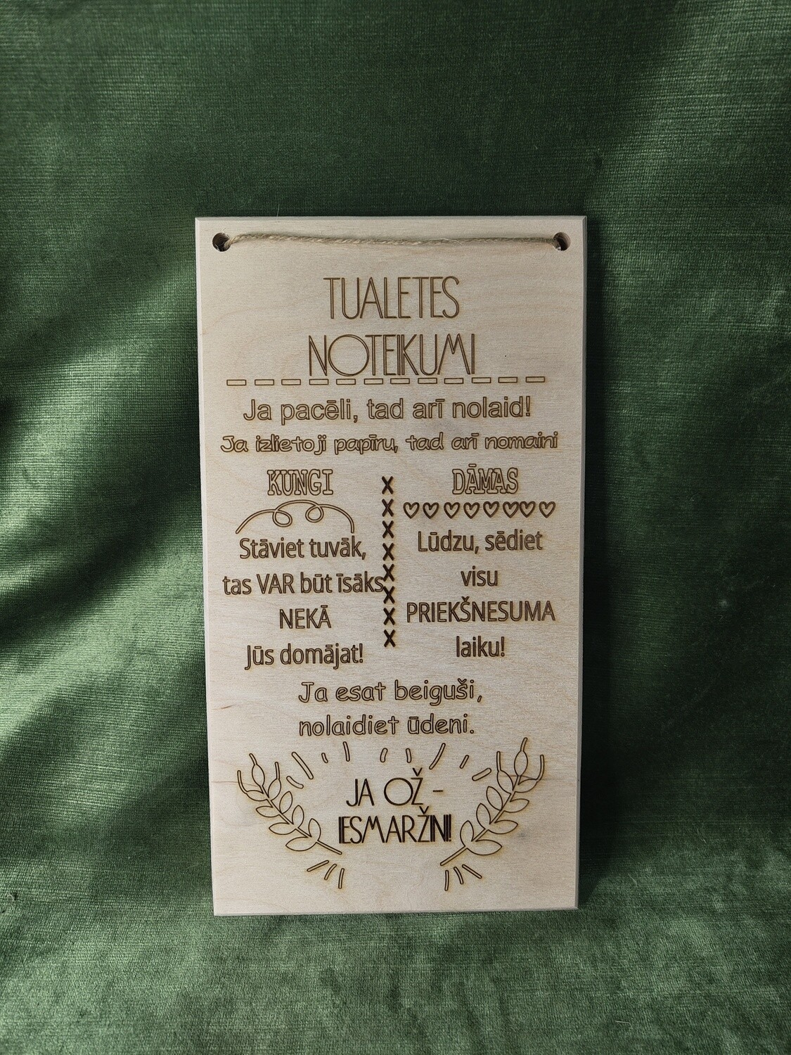 Dēlis tualetei "Tualetes noteikumi"