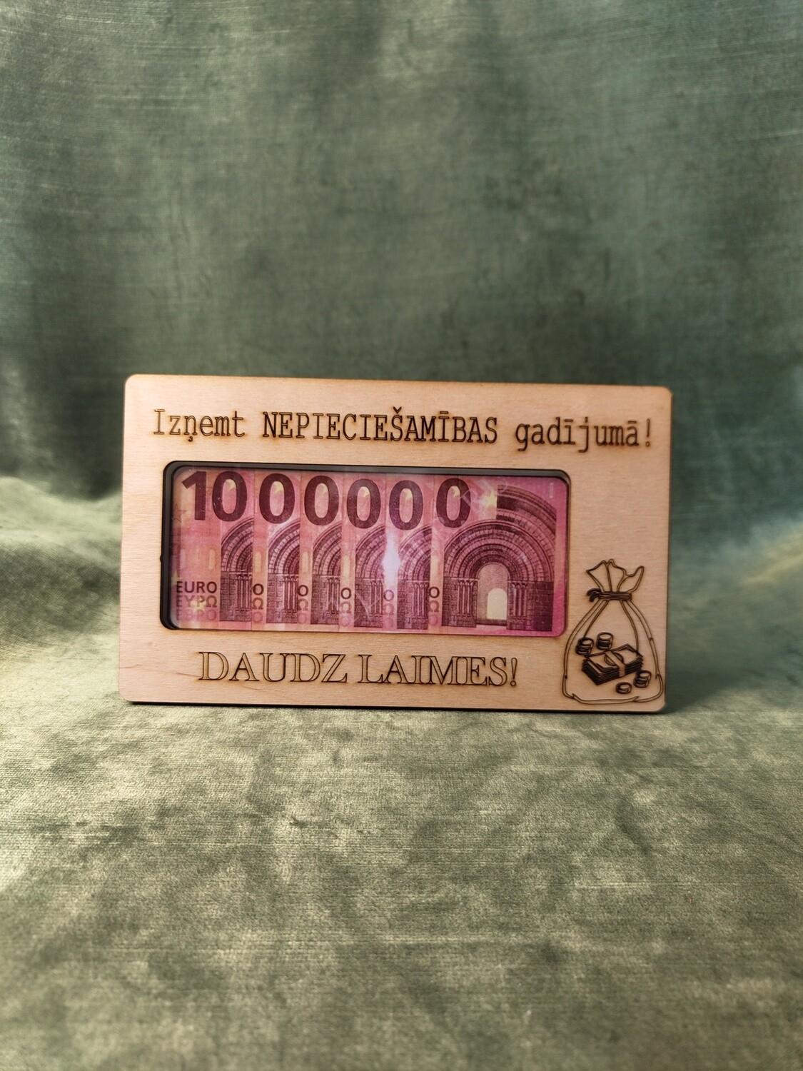 Koka aploksne "Izņemt nepieciešamības gadījumā! Daudz laimes!"