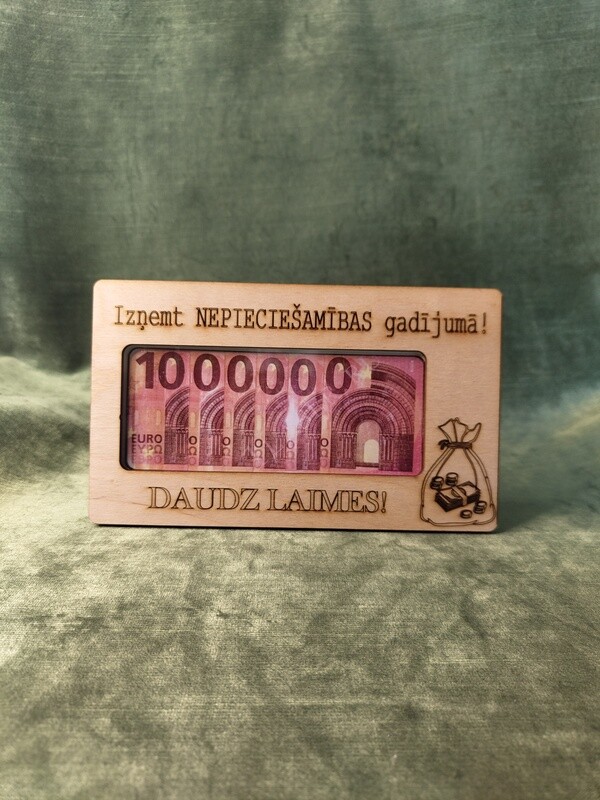 Koka aploksne "Izņemt nepieciešamības gadījumā! Daudz laimes!"
