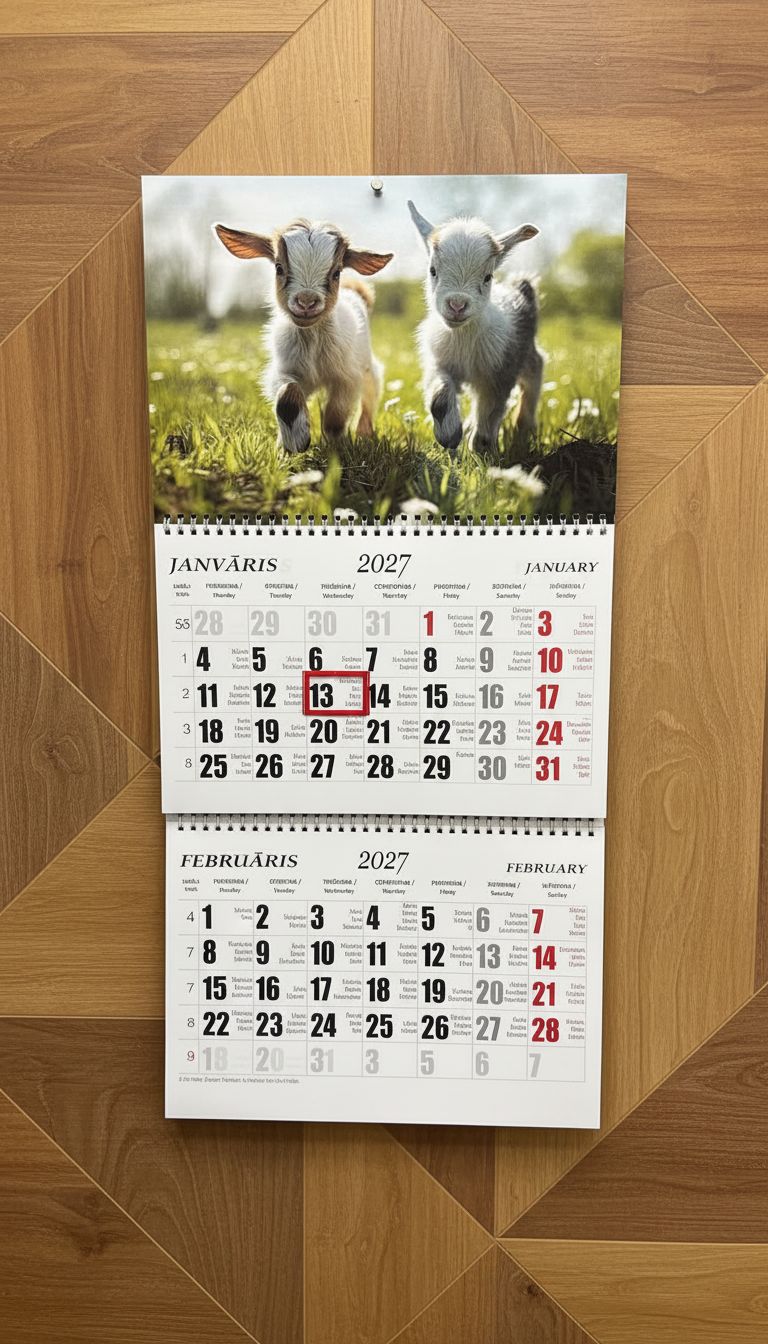 Sienas kalendārs ar 2 spirālēm "2027 g. Kaza #2"