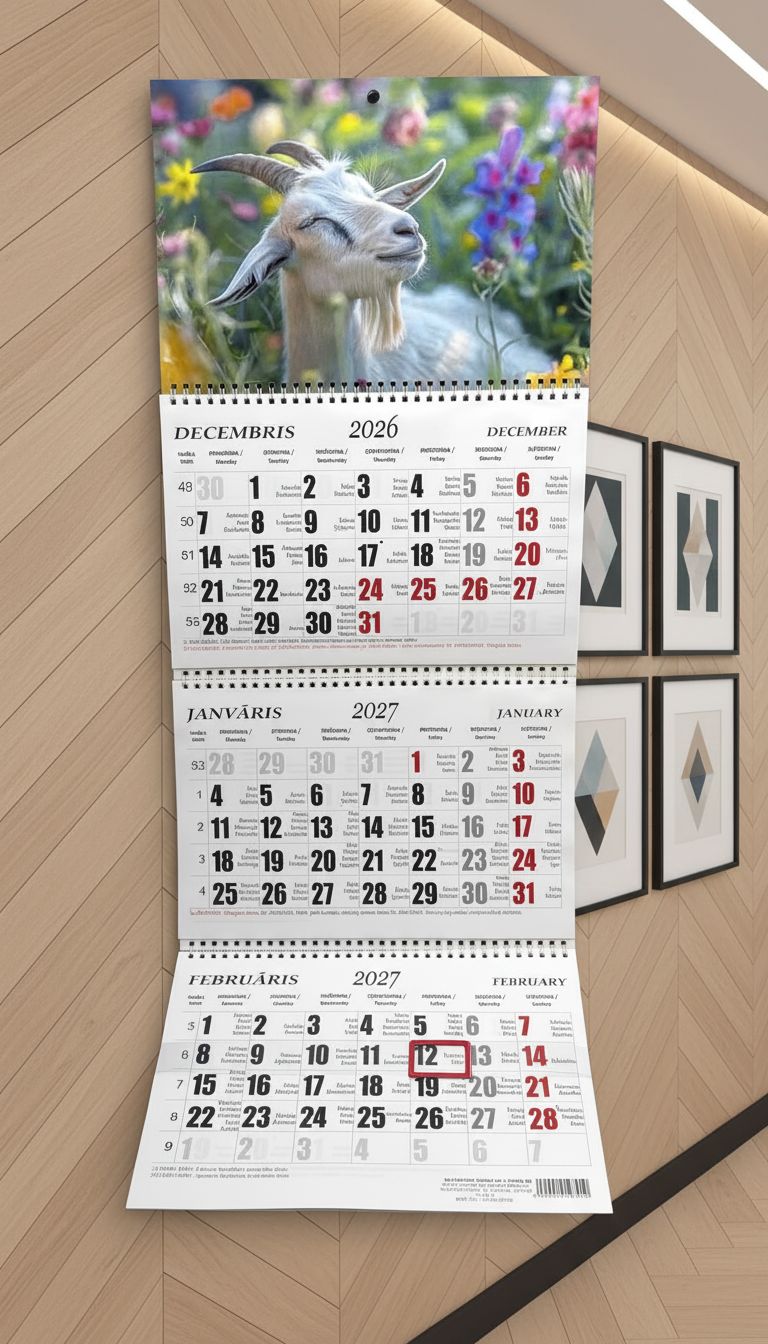 Sienas kalendārs ar 3 spirālēm "2027 g. Kaza #9"