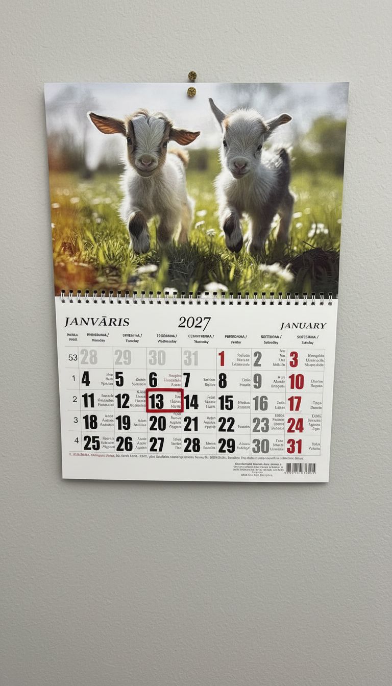 Sienas kalendārs ar 1 spirāli "2027 g. Kaza #2"