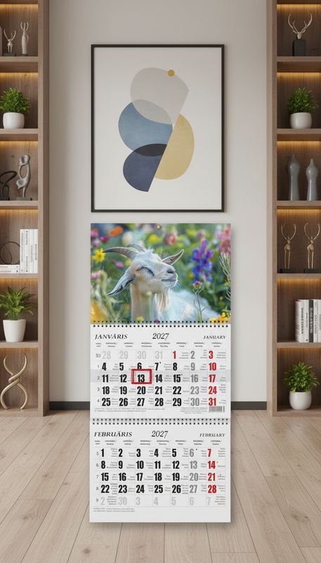 Sienas kalendārs ar 2 spirālēm "2027 g. Kaza #9"