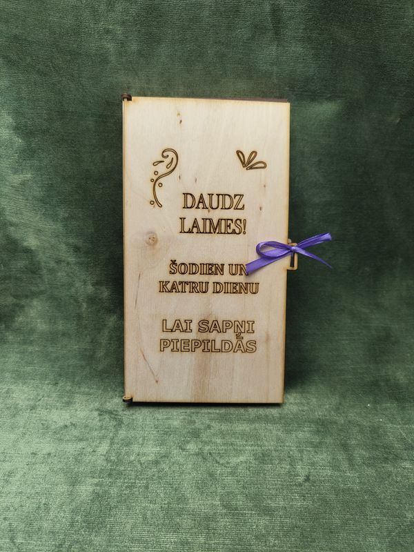 Naudas kaste XL "Daudz laimes! Šodien un katru dienu. Lai sapņi piepildās"