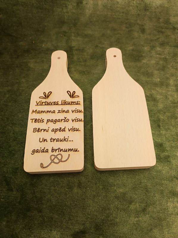 Koka dēlis ''Virtuves likums:''