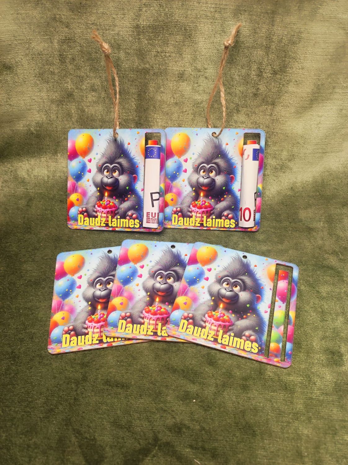 Kartona naudas turētājs ar auklu ''Lai sapņi piepildās'' mērkaķis