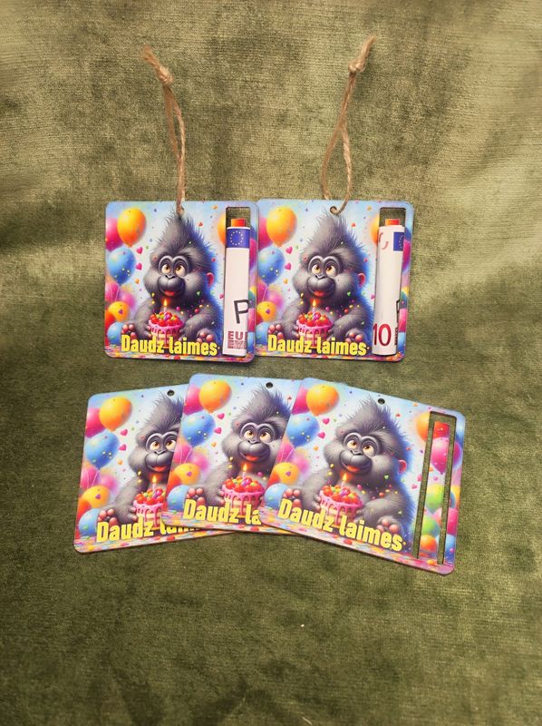 Kartona naudas turētājs ar auklu ''Lai sapņi piepildās'' mērkaķis