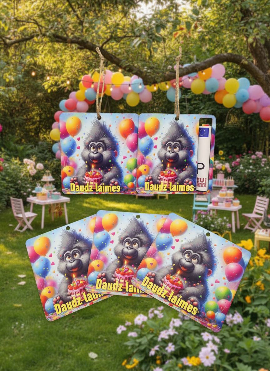 Kartona naudas turētājs ar auklu ''Lai sapņi piepildās'' mērkaķis