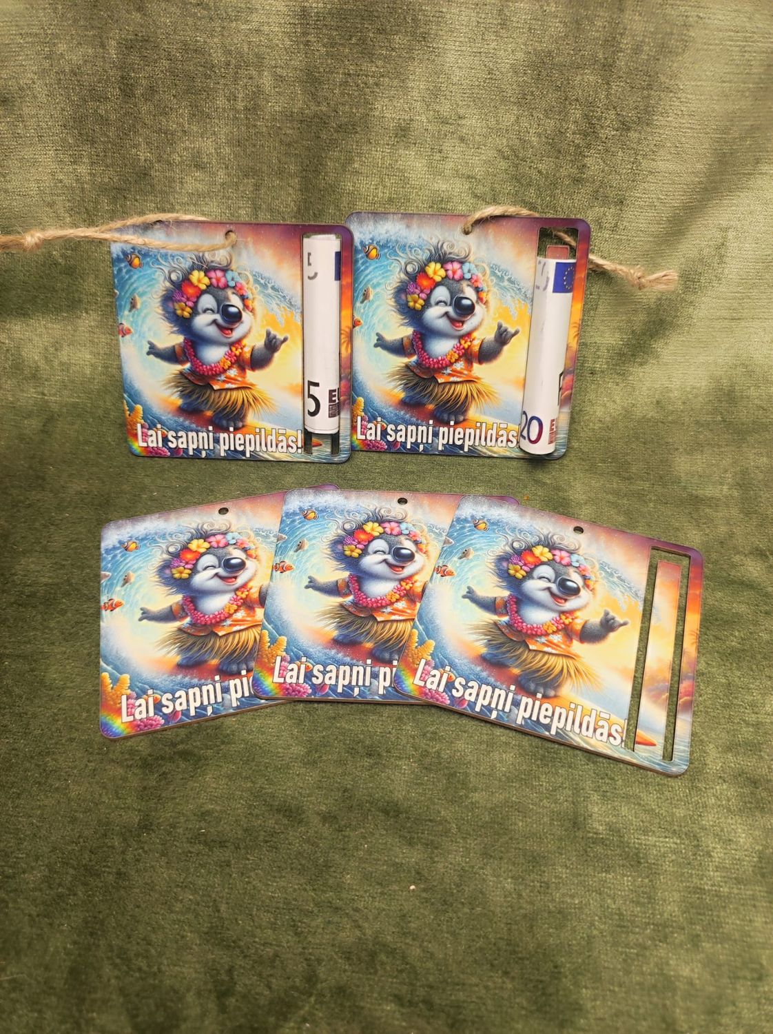 Kartona naudas turētājs ar auklu ''Lai sapņi piepildās'' koala