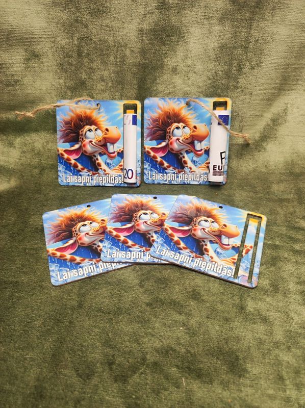 Kartona naudas turētājs ar auklu ''Lai sapņi piepildās'' žirafe