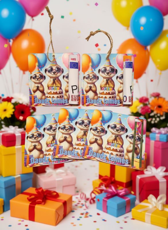 Kartona naudas turētājs ar auklu ''Daudz laimes'' 3