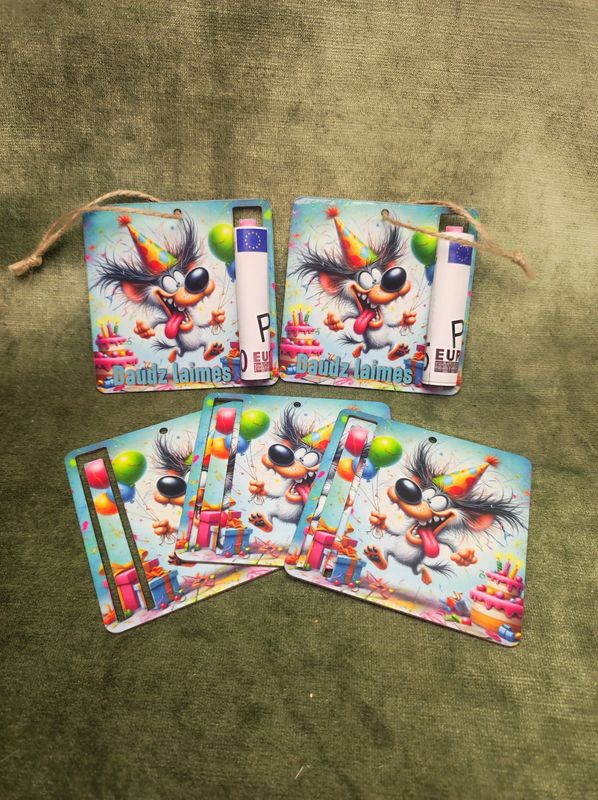 Kartona naudas turētājs ar auklu ''Daudz laimes'' 5