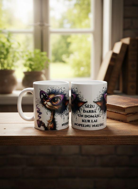 Krūze ''Sēžu darbā un domāju, kur lai nopelnu naudu''