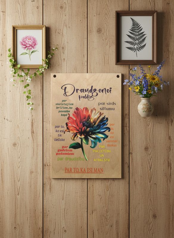 Koka dekors krāsains -DRAUDZENEI