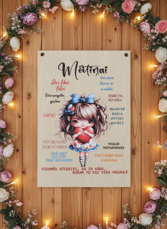 Koka dekors krāsains-MEITIŅAI