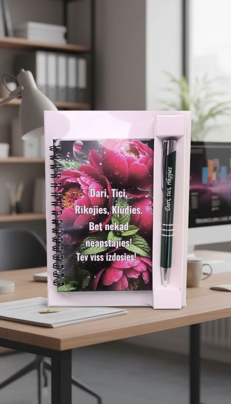 Dāvanu komplekts "Dari, tici, rīkojies, kļūdies. Bet nekad neapstājies! Tev viss izdosies!"