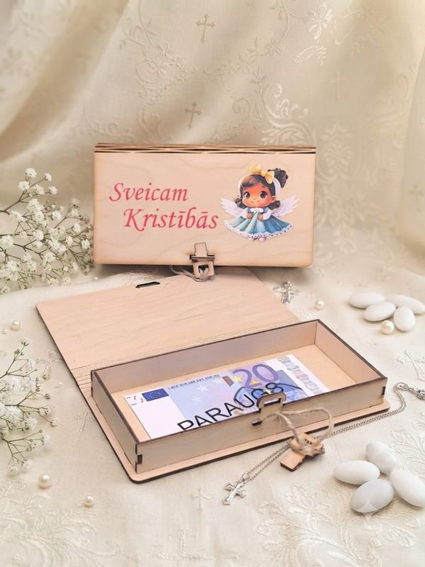 Koka kastīte - Sveicam kristības (meitenei)