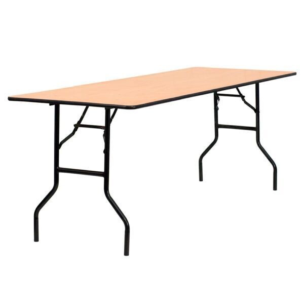30”W X 72”L Rectangular Wood Folding Table