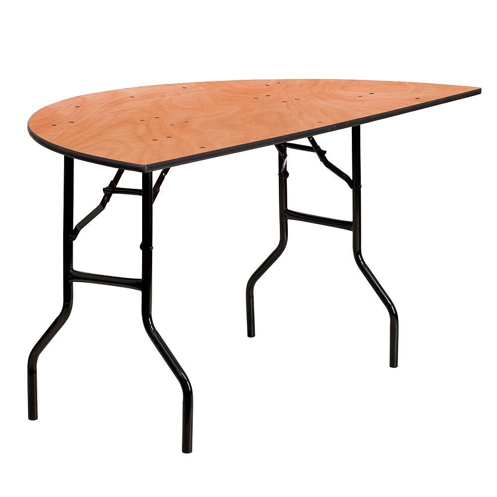 60″ Half Round Wood Folding Table