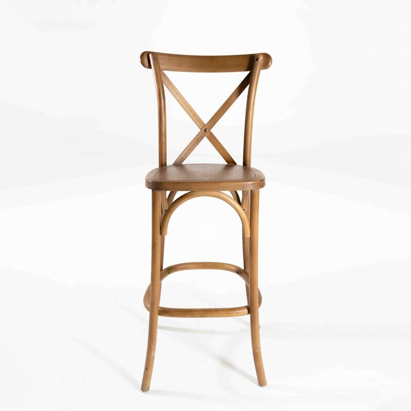 Crossback Barstool Natural Wood
