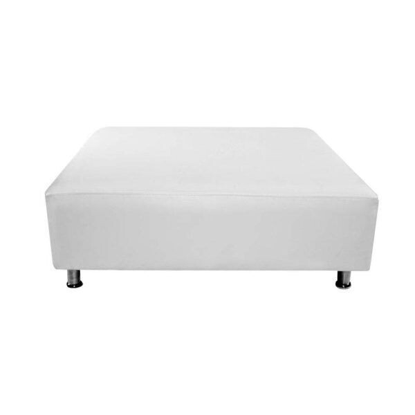 White Leather Ottoman