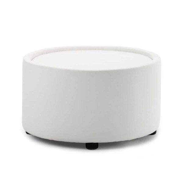 White Leather Round Table
