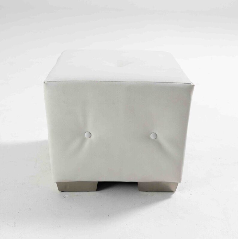 White Leather - Ottoman