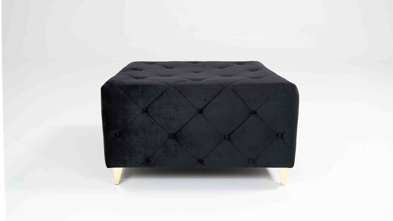 Black Velvet - Large Ottoman