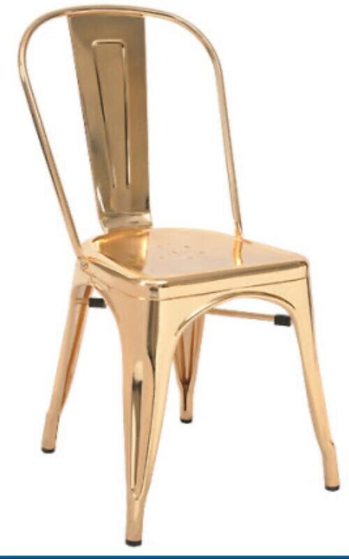 Tolix - Shiny gold metal chair
