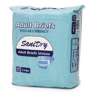 SaniDry Large Adult Diaper 40's ( 4x10's)