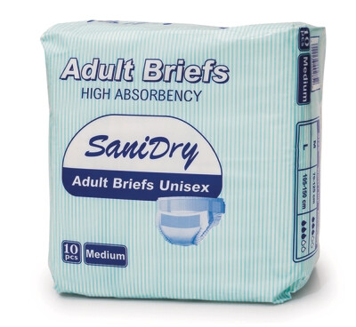 SaniDry Medium Adult Diaper 40&#39;s (4x10&#39;s)