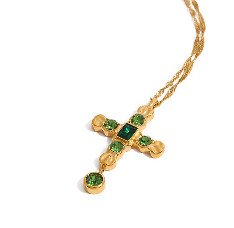 Emerald Sanctum Cross Necklace